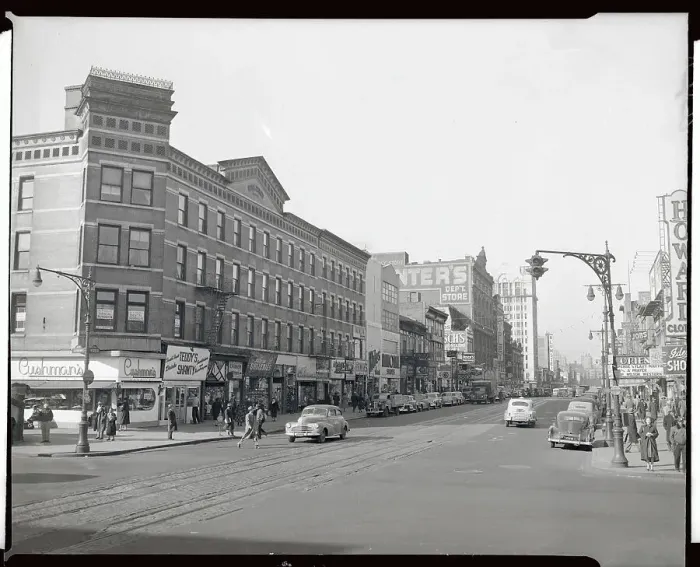 Framed Print : 125th Street and Lenox Avenue Looking West in Harlem Framed Print : 125th Street and Lenox Avenue Looking West in Harlem