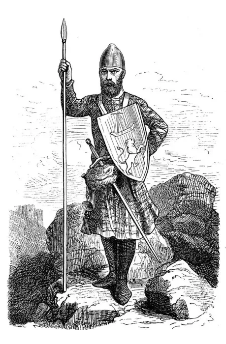 Framed Print : 13th century Scottish Chief warrior