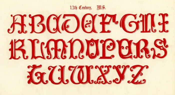 Framed Print : 13th Century Style Alphabet Framed Print : 13th Century Style Alphabet