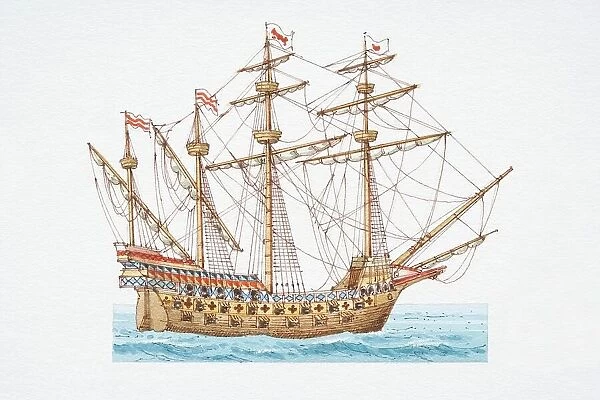 The 1587 British ship Ark Royal, side view