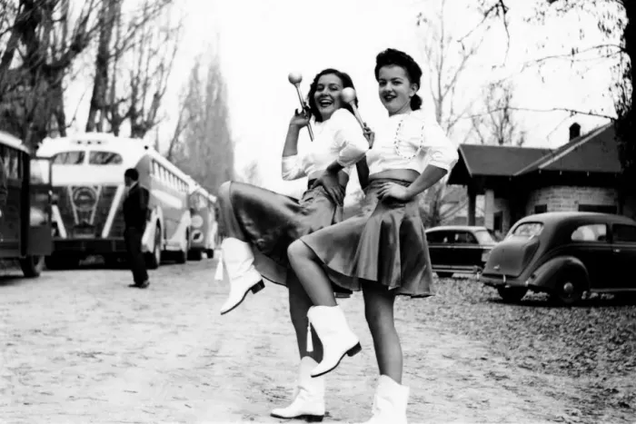 Framed Print : 16-17 years, 18-19 years, 540, adults, akimbo, archival, baton, baton twirlers, black & white Framed Print : 16-17 years, 18-19 years, 540, adults, akimbo, archival, baton, baton twirlers, black & white