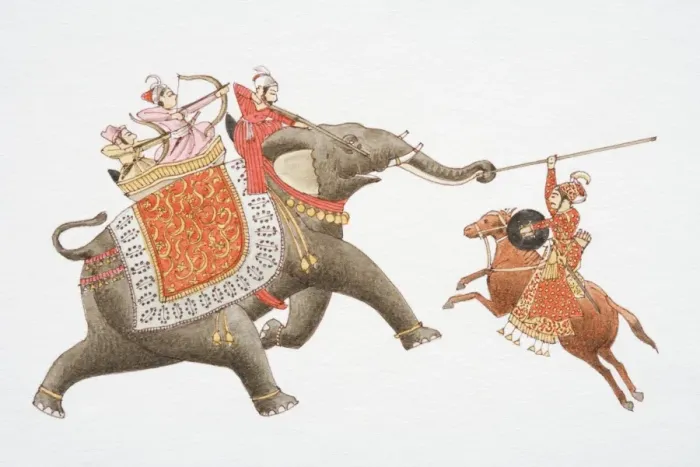 Framed Print : 16th century Mogul warriors, side view Framed Print : 16th century Mogul warriors, side view