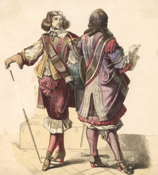 17th Century Men's Fashions Print, Circa 1640. Art Prints, Posters