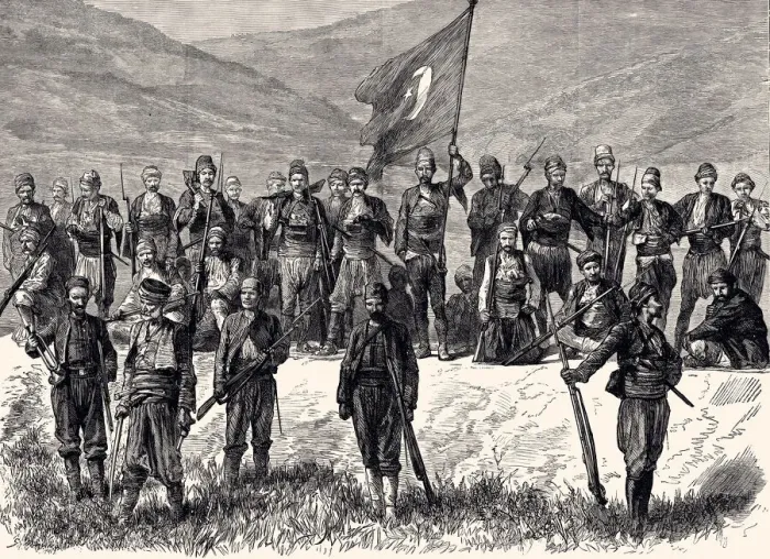 Framed Print : 1877 : WITH THE TURKS BEFORE PLEVNA-WAITING FOR THE ATTACK -XXXL with lots of details