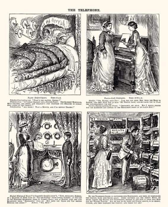 Framed Print : 1878 : THE TELEPHONE (XXXL) Framed Print : 1878 : THE TELEPHONE (XXXL)