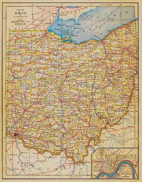 1883 Ohio State Map