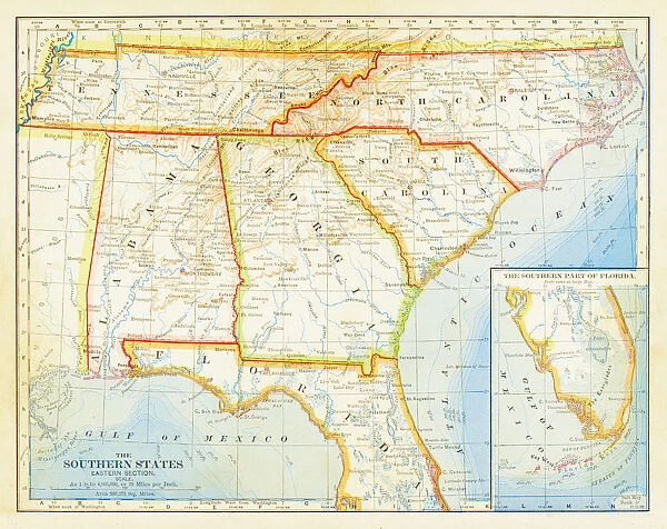 1883 Southern States Map