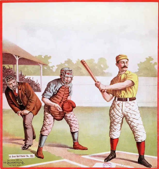 Framed Print : 1890s Poster of a Baseball Player at Bat Framed Print : 1890s Poster of a Baseball Player at Bat