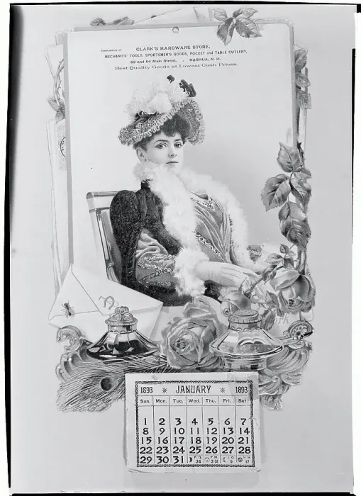 Framed Print : 1893 Ad Calendar W / Portrait Of Woman Framed Print : 1893 Ad Calendar W / Portrait Of Woman