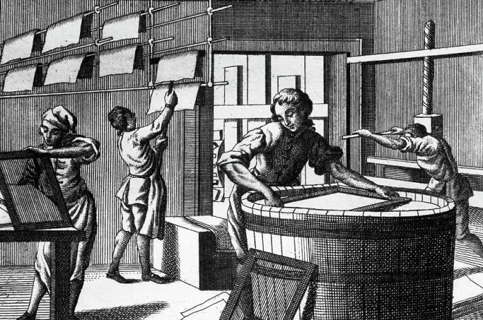 Framed Print : 18th-Century Engraving of The Papermaker Framed Print : 18th-Century Engraving of The Papermaker