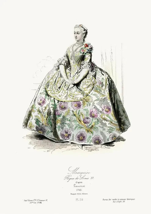 Framed Print : 18th Century Fashion - Marquise Framed Print : 18th Century Fashion - Marquise
