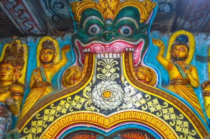 Framed Print : 18th century frescoes and statues of Buddhism shrine at Dambadeniya Temple (Vijayasundararama temple at Dambadeniya) Framed Print : 18th century frescoes and statues of Buddhism shrine at Dambadeniya Temple (Vijayasundararama temple at Dambadeniya)