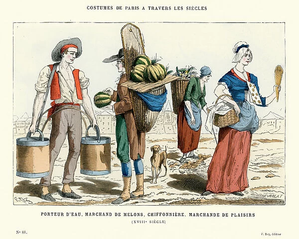 18th Century Water carrier, Mellon Merchant, pastry vendor
