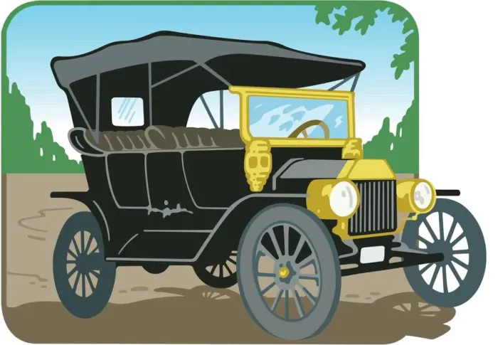 Framed Print : 1900-1910 model T Ford Illustration Framed Print : 1900-1910 model T Ford Illustration