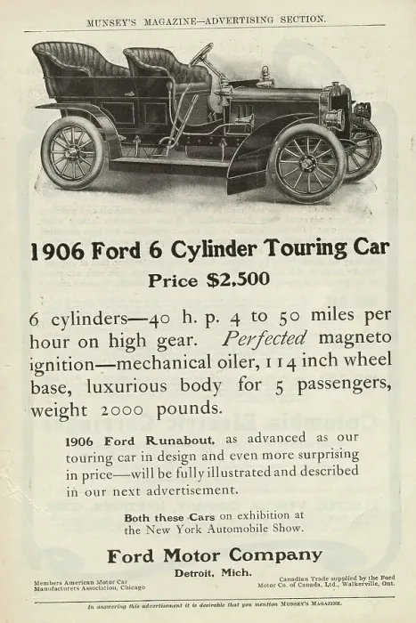 Framed Print : 1906 Ford Touring Car Advertisement Framed Print : 1906 Ford Touring Car Advertisement