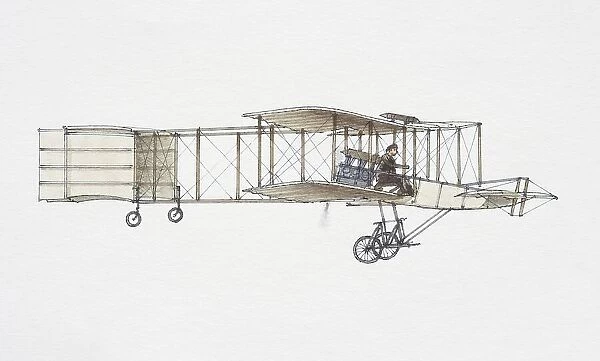 1907 Voisin-Farman biplane, side view