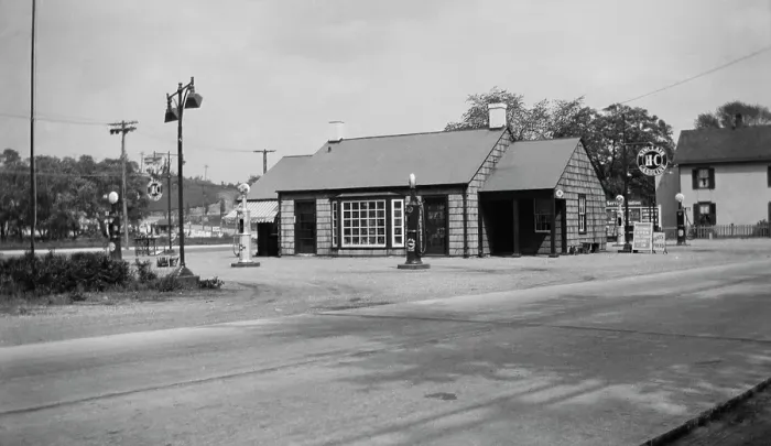 Framed Print : 1920s Gas Station