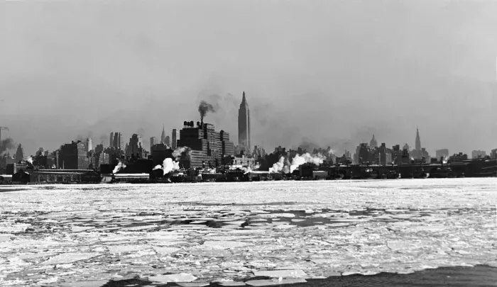 Framed Print : 1930s New York City Skyline Winter View Framed Print : 1930s New York City Skyline Winter View