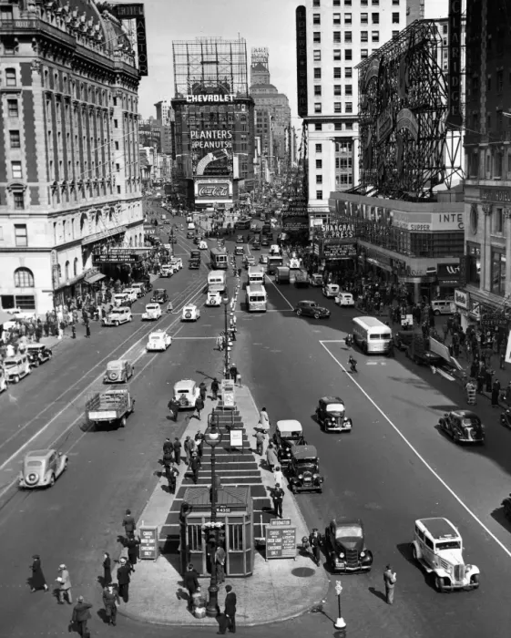 Framed Print : 1930s Times Square