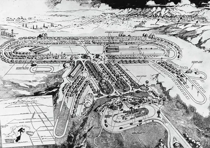 Framed Print : 1932 Olympic Village Drawing Framed Print : 1932 Olympic Village Drawing