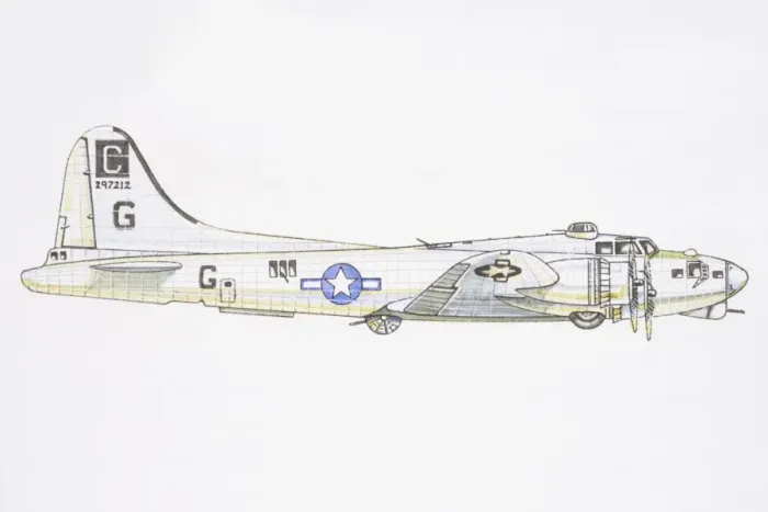 Framed Print : 1943 Boeing B-17G Flying Fortress, metallic-white bomber with star painted on side Framed Print : 1943 Boeing B-17G Flying Fortress, metallic-white bomber with star painted on side