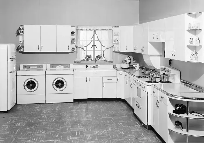 Framed Print : 1950s Modern Kitchen Framed Print : 1950s Modern Kitchen
