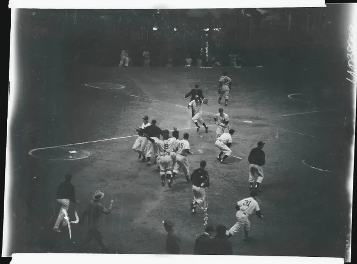 Framed Print : 1953 Yankees Running on Field Framed Print : 1953 Yankees Running on Field