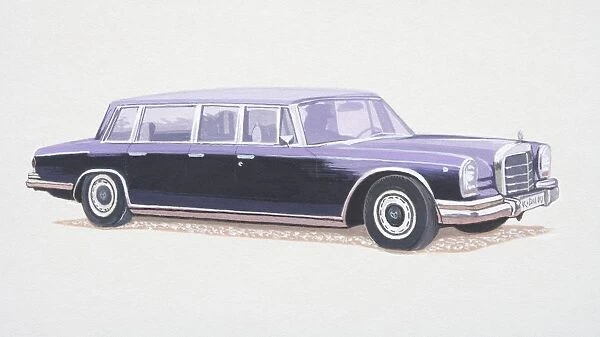 1960s super-luxury eight-seater Mercedes-Benz, side view