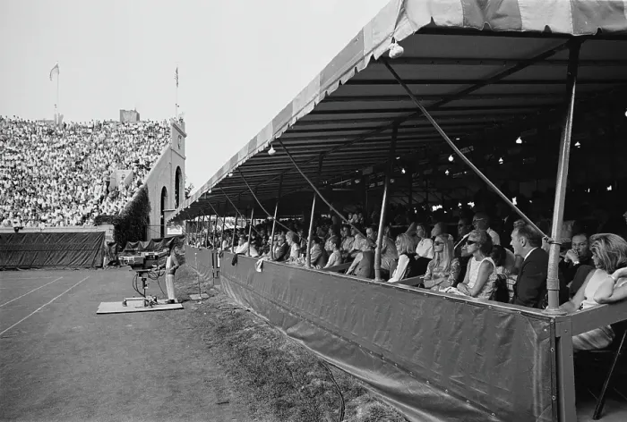 Framed Print : 1968 U.S. Open - TV Camera & Spectators Framed Print : 1968 U.S. Open - TV Camera & Spectators