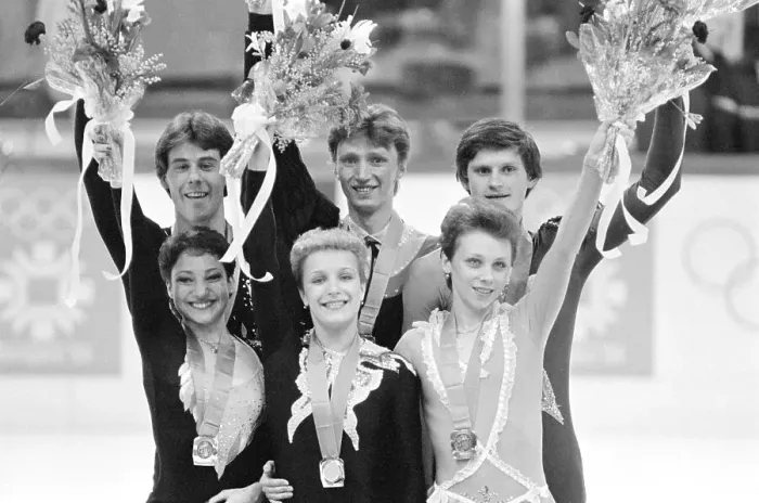 Framed Print : 1984 Olympic Pairs Figure Skating Medalists Framed Print : 1984 Olympic Pairs Figure Skating Medalists