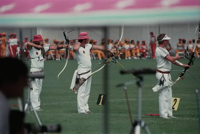 Framed Print : 1984 Summer Olympics - Archery - Men's Individual Event Framed Print : 1984 Summer Olympics - Archery - Men's Individual Event