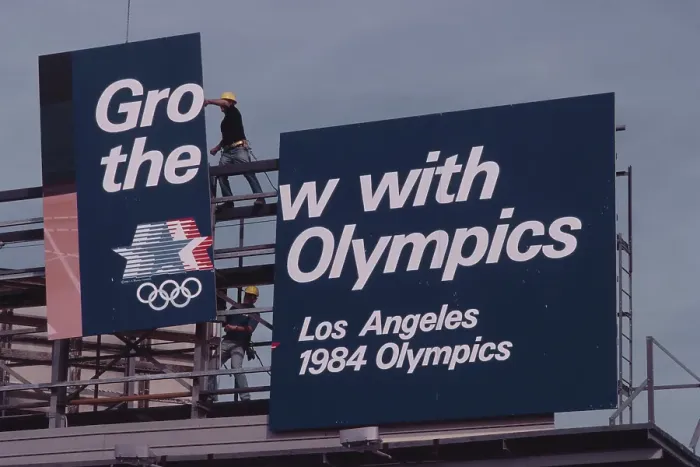 Framed Print : 1984 Summer Olympics - Billboard Framed Print : 1984 Summer Olympics - Billboard