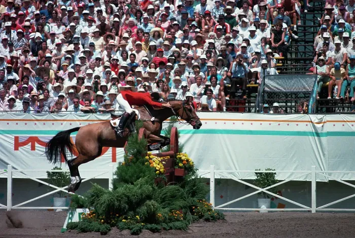 Framed Print : 1984 Summer Olympics - Equestrian - Individual Jumping Framed Print : 1984 Summer Olympics - Equestrian - Individual Jumping