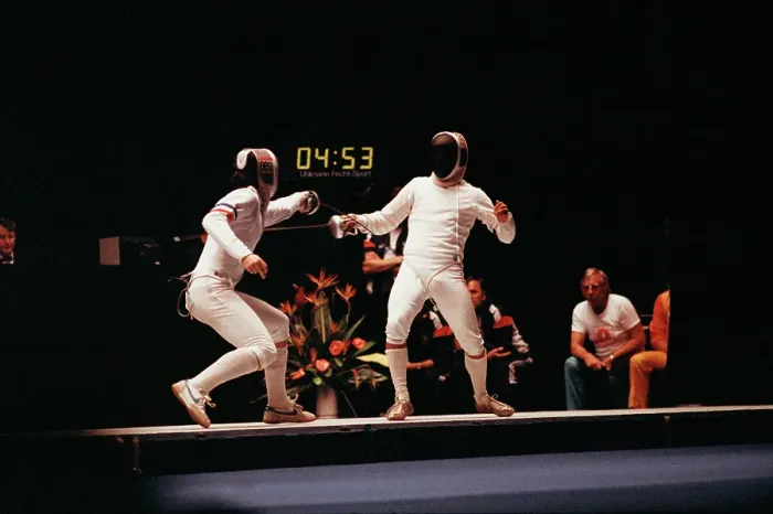 Framed Print : 1984 Summer Olympics - Fencing