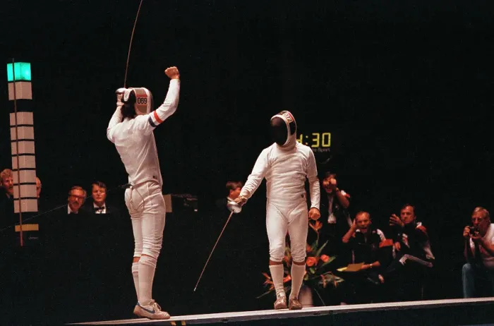 Framed Print : 1984 Summer Olympics - Fencing