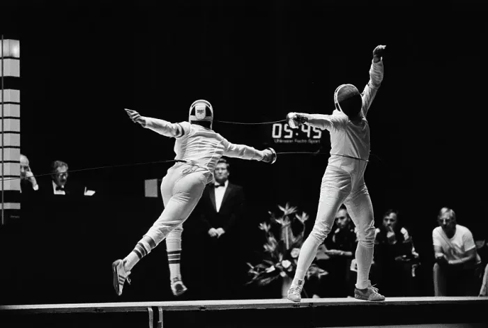 Framed Print : 1984 Summer Olympics - Fencing Framed Print : 1984 Summer Olympics - Fencing