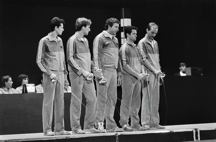 Framed Print : 1984 Summer Olympics - Fencing Framed Print : 1984 Summer Olympics - Fencing