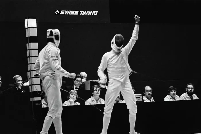 Framed Print : 1984 Summer Olympics - Fencing Framed Print : 1984 Summer Olympics - Fencing