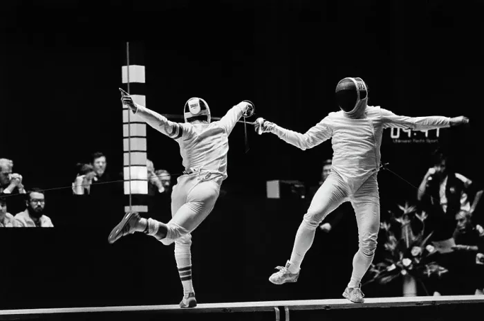 Framed Print : 1984 Summer Olympics - Fencing