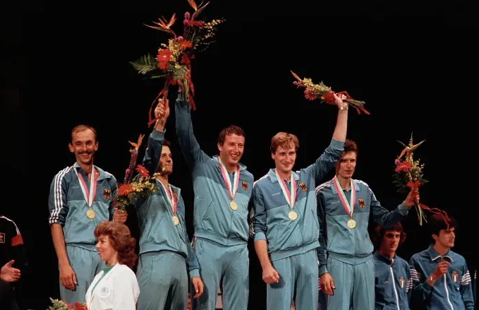 Framed Print : 1984 Summer Olympics - Fencing - Team Épée Framed Print : 1984 Summer Olympics - Fencing - Team Épée