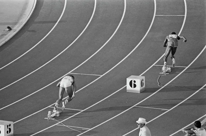 Framed Print : 1984 Summer Olympics - Men's 400 Metres Hurdles Final Framed Print : 1984 Summer Olympics - Men's 400 Metres Hurdles Final