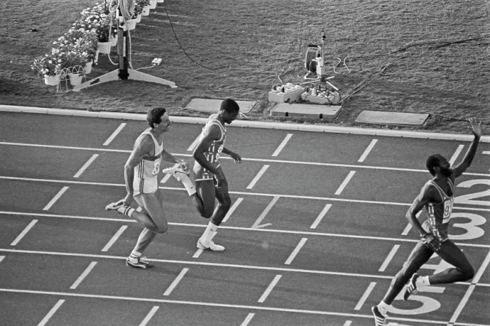 Framed Print : 1984 Summer Olympics - Men's 400 Metres Hurdles Final Framed Print : 1984 Summer Olympics - Men's 400 Metres Hurdles Final