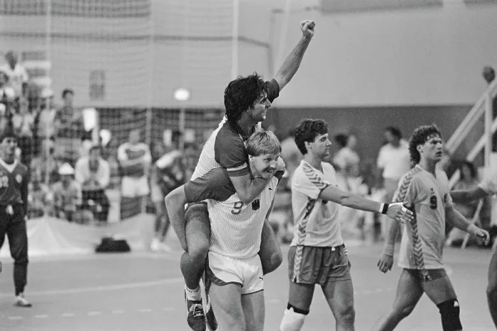 Framed Print : 1984 Summer Olympics - Men's Handball Match #8 Framed Print : 1984 Summer Olympics - Men's Handball Match #8