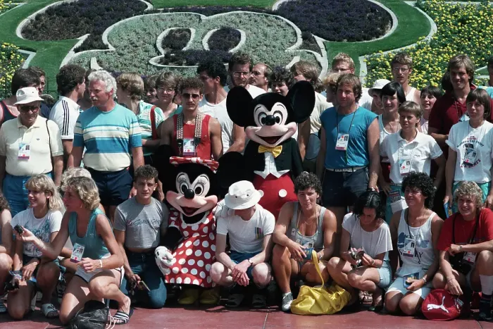 Framed Print : 1984 Summer Olympics - West German Athletes Visit Disneyland Framed Print : 1984 Summer Olympics - West German Athletes Visit Disneyland