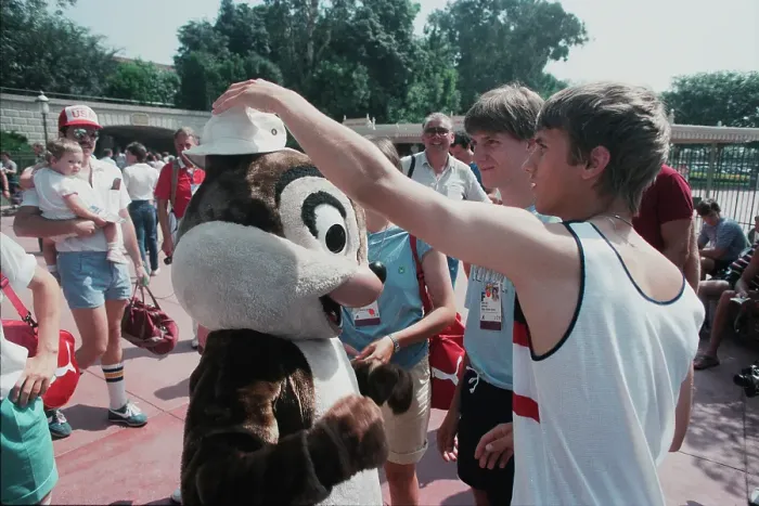 Framed Print : 1984 Summer Olympics - West German Athletes Visit Disneyland Framed Print : 1984 Summer Olympics - West German Athletes Visit Disneyland