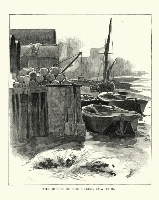Framed Print : 19th Century, Antique, Barge, Current, District Type, Docks, England, Engraving, Europe Framed Print : 19th Century, Antique, Barge, Current, District Type, Docks, England, Engraving, Europe