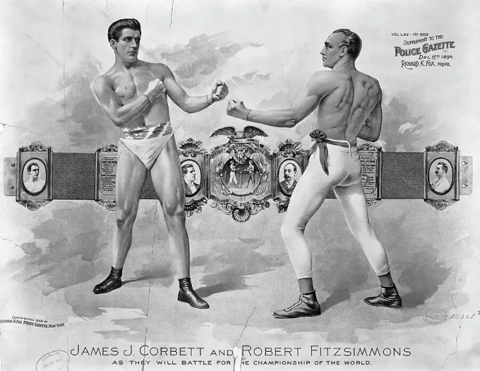 Framed Print : 19th Century Boxers Facing Off Framed Print : 19th Century Boxers Facing Off