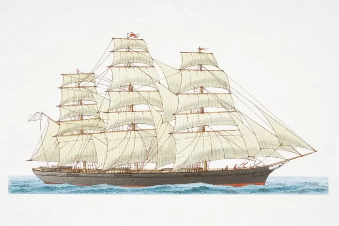 Framed Print : 19th century clipper ship at sea Framed Print : 19th century clipper ship at sea