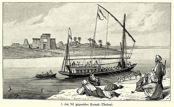 19th Century Egypt - On the Nile opposite Karnak
