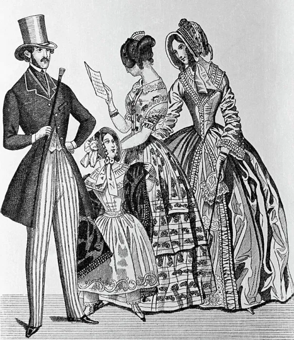 Framed Print : 19Th Century Family Fashion Group Framed Print : 19Th Century Family Fashion Group